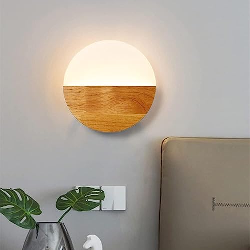Lámpara de pared de madera de granja con aplique de pared minimalista rectangular LED 3
