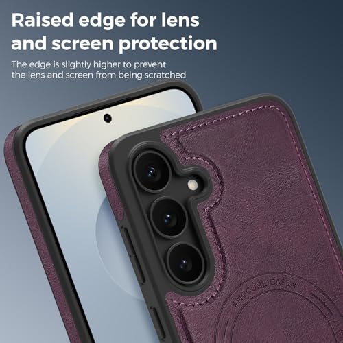 Coque cuir Samsung S25 fine protectrice antichoc et magnétique pour chargement sans fil 6.2"
