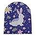 Fashion Beanie Hats with Adjustable Band Oversized Hat Cap Soft Touch Windproof Headwear Skull Cap for Skating Travel, Multifunctions Scarf Hat, Easter Rabbit Flower Art