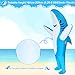Poptrend Adults Inflatable Halloween Costumes Blow Up Blue Shark Costume for Halloween, Birthday Gift Cos Play Party(Blue Shark)