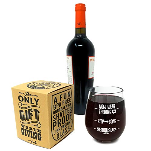 Funny Wine Glass + Wine Socks - Perfect gift set women with an UNBREAKABLE 16 oz / 450ml, BPA Free Funny Wine Glass for Women combined with Funny Wine Socks"If You Can Read This, Bring Me Some Wine"