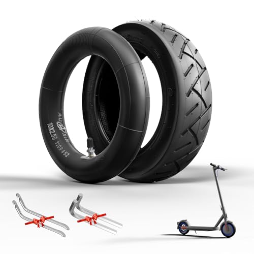 OUXI E-Scooter Reifen 10x2,50 Ersatzschlauch+Reifen 10 Zoll E Scooter Verdickter Schlauch60/70-6.5 Ersatzschlauch für Ninebot MAX G30 G30P G30LP/Kugoo M4 M4Pro/Soflow So4 Pro (Inneres+Äußeres)