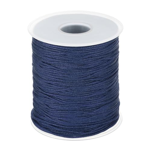 QUARKZMAN Cordón Trenzado para Persianas Romanas De 1.5 Mm 164 Yardas Cordón De Nylon Trenzado Hilo para Collar Pulsera Hilo para Persianas Romanas Roller Manualidades DIY Azul Oscuro