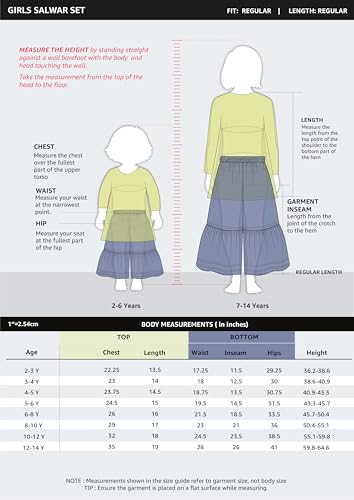 Image of Amazon Brand - Symbol Kids Girls Pure Cotton Kurta Sharara Set (2 pcs) | Ethnic Wear