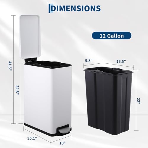 Set combo caneca de basura acero inoxidable 14.6 gal miniatura 2