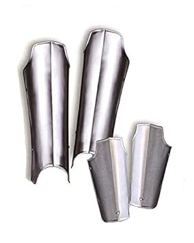 Medieval Markward Arm Bracers Leg Greaves LARP Armour Set Silver