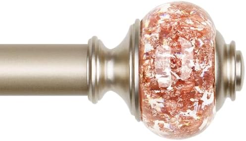 USFOOK Rose Gold Window Rods 66 to 120 Inches, 2 Pack Curtain Holdbacks, Window Drapery Tiebacks, Curtain Tie Gold Hooks for Wall with Translucent Finials(bundles) image 3