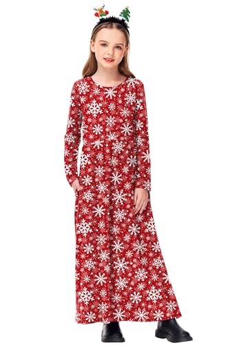 Image of Deerose Girls Maxi Dress Short Sleeve Casual Long Dresses with Pockets 5-14 Years