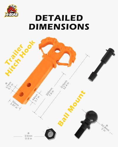 Image of Hitch Step for 2 inch Receivers,Trailer Hitch with 2-Inch Ball Hitch and Trailer Hitch Pin, Drop Forged Steel Truck Hitch Step, 14 Ton (30000 Lbs) Maximum Break Strength Tow Hitch Receiver, Orange