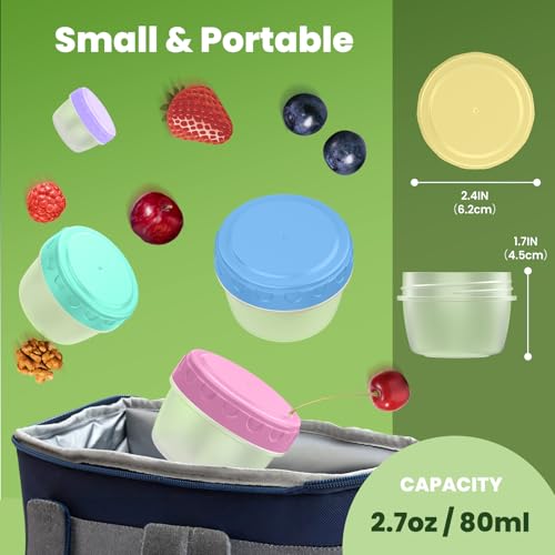 Yumuk 8095 Salad Dressing Container To Go (6 Pack) - 2.7 Oz Small Containers With Lids, Reusable And Leakproof Snack Box Sauce Containers For Bento Lunch Box thumb #1