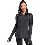 Muzniuer Womens Long Sleeve Workout Shirts-Plain Long Sleeve Tshirt for Women Yoga Sports T-Shirt Activewear with Thumb Hole - Image 2