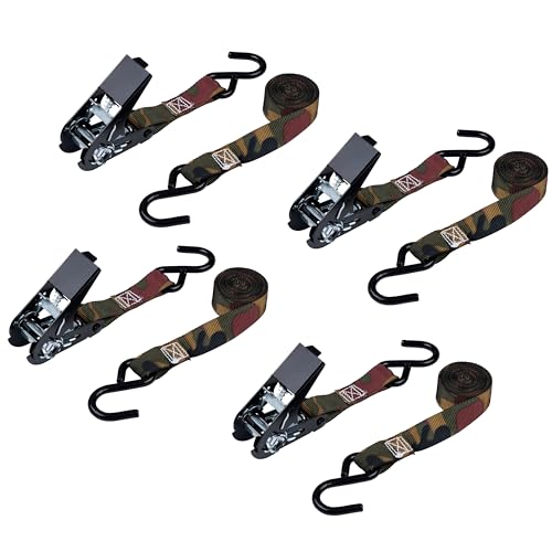 KEEPER Hampton PROD 03508-V Camo 4PK 8' Ratchets, 400 lbs Working Load Limit