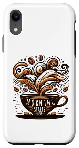 Carcasa para iPhone XR Morning Starts Here - Coffee Lover