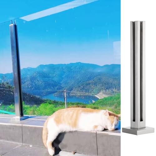 Poteau garde-corps verre avec joint caoutchouc isolant et fixation ajustable 40 pouces - 2