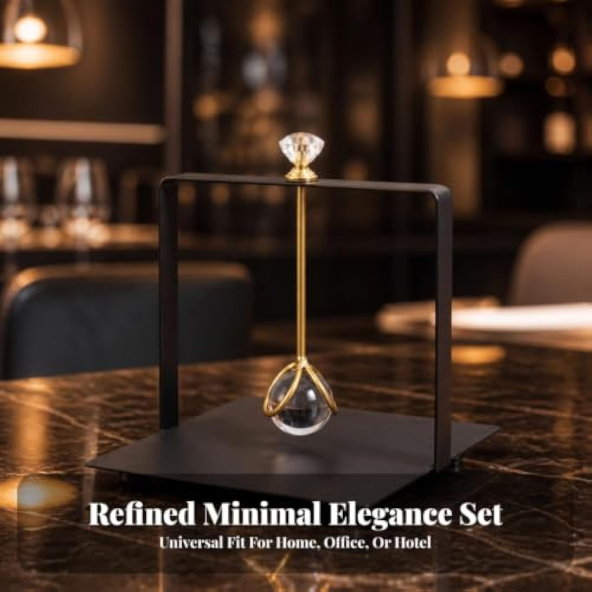 Metal Tissue Holder with Weighted Rod, Modern Design