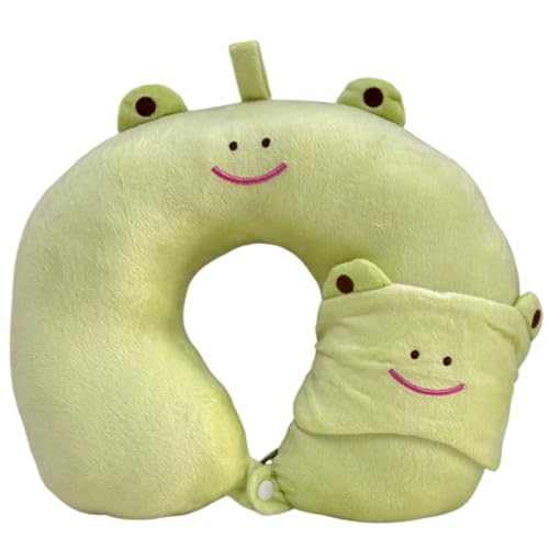 Almofada Travesseiro Descanso de Pescoço Viagem + Máscara de Dormir Tapa Olho (Verde)