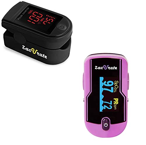 Zacurate Pro Series 500DL Fingertip Pulse Oximeter and 500E Premium Pulse Oximeter Fingertip Bundle