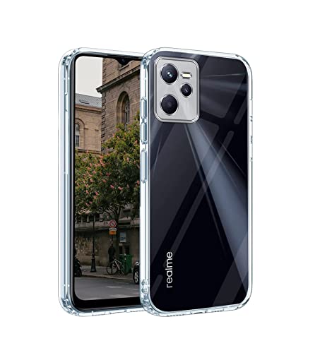 Image of Jkobi Back Cover Case for Realme C35 (Silicone Crystal Clear | Pure Camera Protection | Soft and Flexible for Charger and Headphone sockets | Shockproof Bumpers | Transparent)