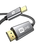 Silkland USB C HDMI 4K 2M, [2021 Updated] Cable USB C a HDMI (Compatible con Thunderbolt 3), Tipo C HDMI para MacBook Pro/Air, iPad Pro 2020, iMac, XPS 15/13, Surface Book, Galaxy S21 S20, Huawei