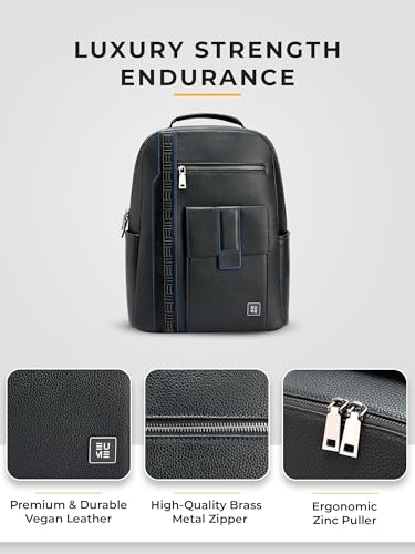 Image of EUME Nexa Backpack Bag For Man | 2 Large Compartment office Laptop Backpack | Fits Up to 15.6 inch Laptop | Vegan Leather | Travel Bag | Laptop Backpack For Men and Women