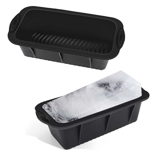 2-Pack Moldes de Cubos de Hielo de Silicona Extra Grandes miniatura 1
