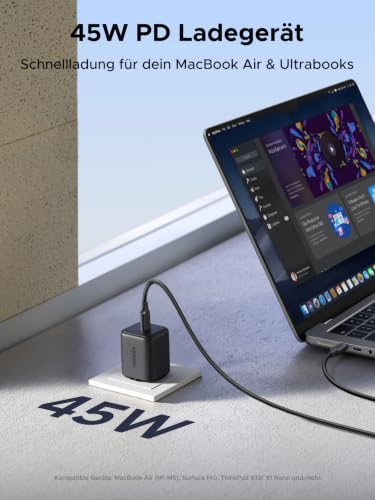 UGREEN USB C Ladegerät 45W, PD iPhone Netzteil, PPS Schnellladegerät – Ansicht 3