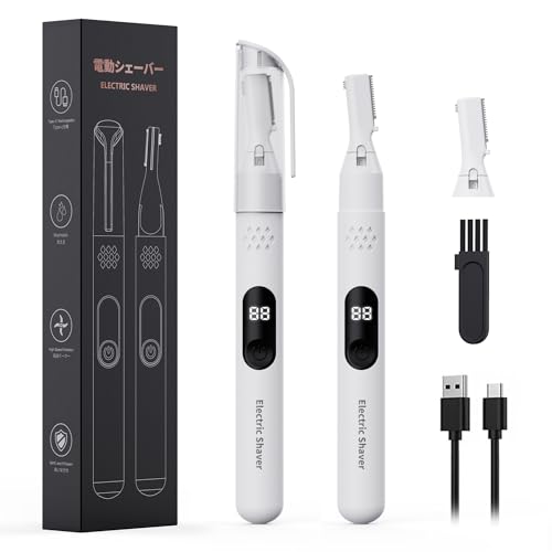 眉毛シェーバー 電動シェーバー vio ボディシェーバー 除毛器 替刃付き...