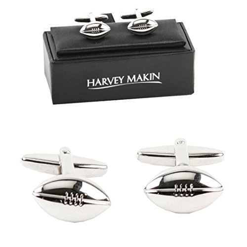 Image of Harvey Makin CL218 Pair of Cufflinks - Rugby Ball