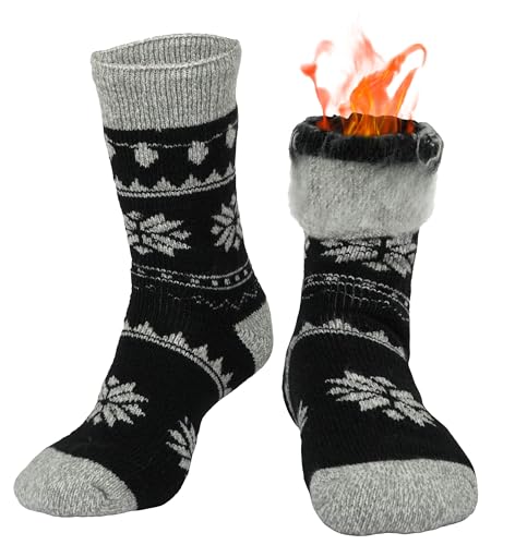 Image of BomKinta Women Thermal Socks - Thick Boot Sock Warm Winter Crew Socks - Cozy Soft Christmas Socks Size 5-10