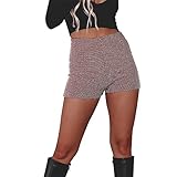 Material: los pantalones cortos de diamantes de imitación para mujer están hechos de poliéster, que es suave y agradable al tacto, ligero, transpirable y elástico, muy cómodo de llevar en verano caluroso.