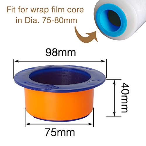 Ovov Stretch Wrap Dispenser 2 Pair Plastic Hand Saver Fit For 3” Core Shrink Wrap Holder (Blue) Free #TOP1