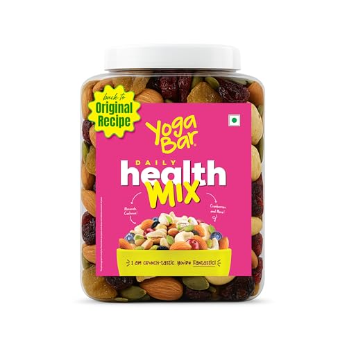 Image of Yogabar Trail Mix - Daily Health Mix 850g - Mixed Nuts with Dry Fruits & Seeds - Mixed Dry Fruits with Almonds Cashews Raisins Cranberries Nlue BerriesPumpkin Seeds - Healthy Snacks