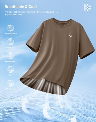 Image of G Gradual Men's Sun Protection Swim Shirt UPF 50+ Rash Guard Short Sleeve Quick Dry Water Hiking Workout Shirts for Men