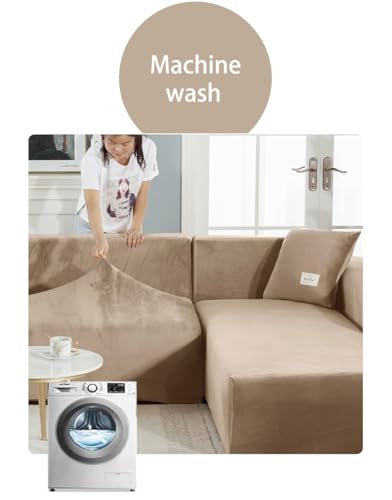 Velvet sofa covers, Sofa cover l shape for living room, Machine Washable, Sofa Recliner Cover Sectional corner sofa cover, Soft and comfortable fabric, dust-proof (Royal blue,2-seats 145-185cm 1pc) - Image 8