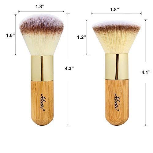 Matto Bamboo Makeup Brush Set Face Kabuki 2 Pieces - Foundation and Powder Makeup Brushes for Mineral BB Cream