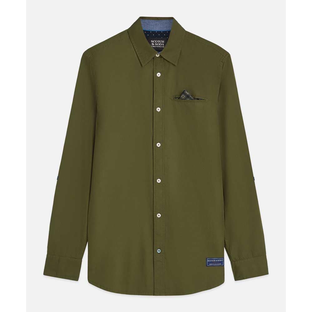 Scotch & Soda Poplin Shirt Camicia, Notte Oliva 301, XL Uomo
