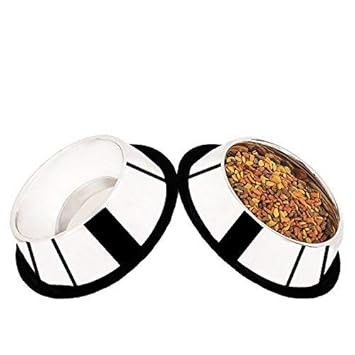 Pets Empire Stainless Steel Dog Bowls with Rubber Base, -1600 ML (Set of 2)