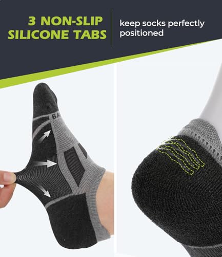 Image of BAMBOO COOL Men's No-Show Socks Low Cut Breathable Moisture-Wicking Socks Non Slip Running Workout casual, 6 Packs