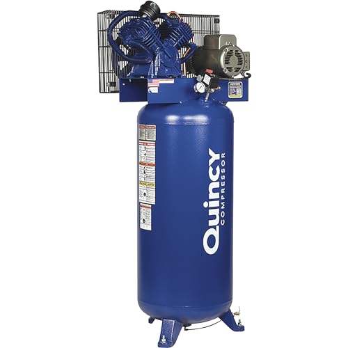 Quincy QT-54 Splash Lubricated Reciprocating Air Compressor - 5 HP, 230 Volt, 1 Phase, 60-Gallon Vertical, Model Number 2V41C60VC