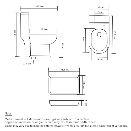 Image of Plantex Ceramic One Piece Western Toilet with Tabletop Wash Basin /Floor Mount Commode for Toilet /Wash Basin for Bathroom - S Trap (Combo,White)