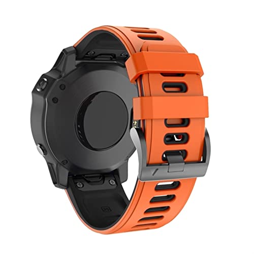 Bracelet rechange 26mm orange noir pour réparer Garmin Fenix 3