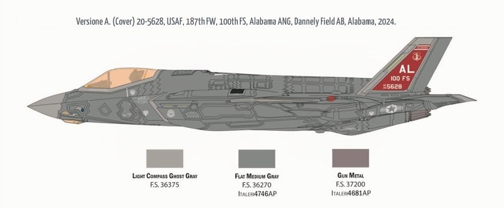 Italeri 2836 F-35 A Lightning II, scala 1:48, Plastic Model Kit/Modello in plastica da montare
