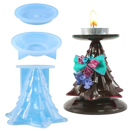 Stampo per candele a forma di albero di Natale, portacandele per la realizzazione di candele, stampo per colata artistica in resina epossidica, stampi in resina di Natale, antiaderente per decorazione
