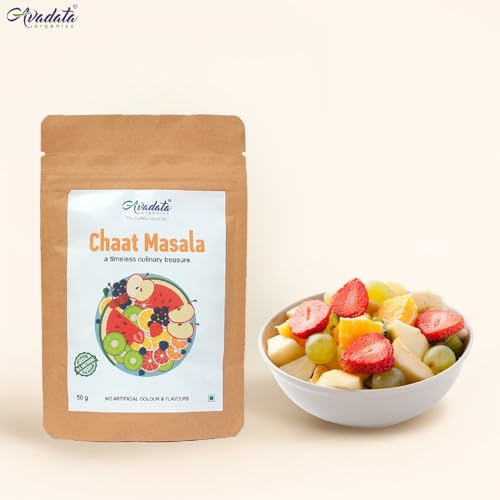 Image of Avadata Organics Chaat Masala Powder, 50g | Premium Spice Blend, 100% Pure and Natural, Perfect for Flavoring Indian Snacks | Hygienically Packed | Premium Spices & Herbs | No Added Sugar Additives & Preservatives