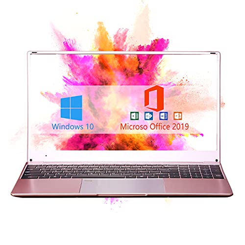 ã8GB/Office 2019ã 15.6-inch Large Screen Luminous Keyboard high-Performance Laptop J3455 Quiet CPU Wireless LAN 6-Hour Continuous use Windows10 Standard Laptop by Smart US (64G+180G, Rose Gold)