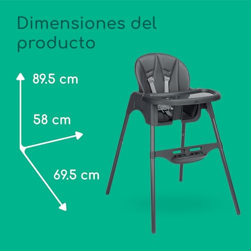 Miniatura 8 de Bebeconfort Meely Plus, Trona Bebe 2 En 1, 6 Meses- 3 Años, Cojines Acolchados, Silla Infantil Ligera 4 Kg , Reposapiés Y Bandeja Regulables, Respaldo Reclinable Con Una Mano, Tinted Graphite