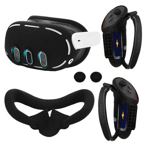 OOAVR Accesorios protectores de auriculares VR para Meta Quest 3, cubierta de control y almohadilla