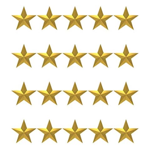 TENNER.LONDON Set of 20 X gold Star Iron on Screen print Fabric Applique machine washable transfer Navigation Cover