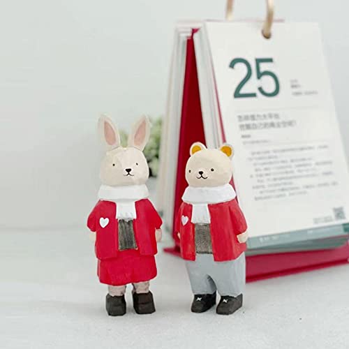 Image of Wooden Animal Ornament Fine Workmanship Rabbit Statue for Bedroom Decor Bear | Home Decor | Figurines