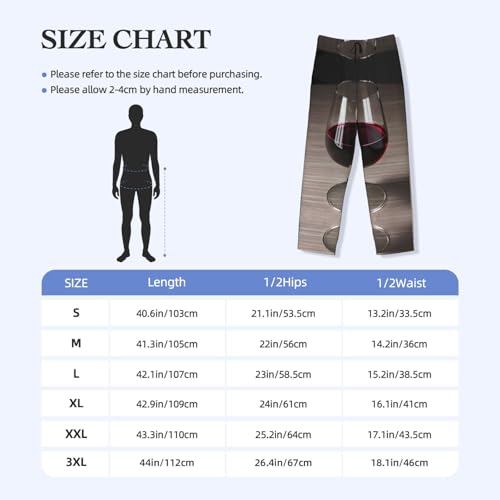 Pantalon de pyjama imprimé bouteille de vin décontracté et ample taille XXL
